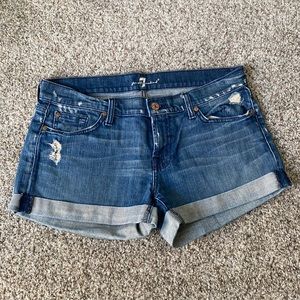7 For All Mankind fold up shorty shorts
